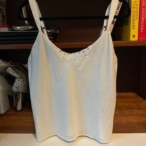 Vanity Fair White Camisole with Eyelet Detail